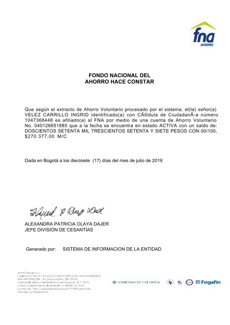 Fondo nacional del ahorro certificado