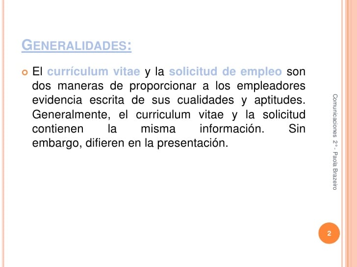 Importancia de la solicitud de empleo