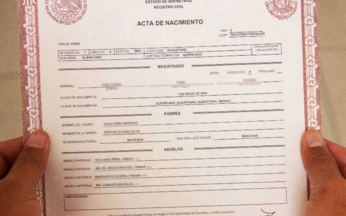 Donde tramitar el acta de nacimiento