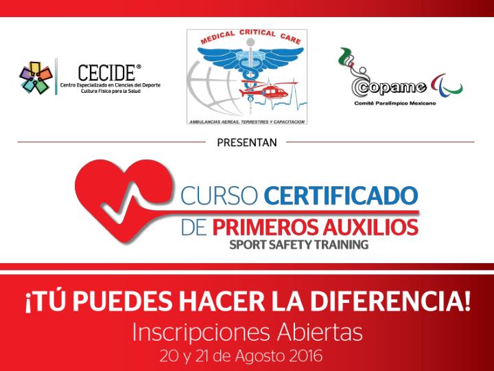 Certificado de primeros auxilios