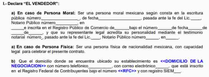 Contrato de compraventa ejemplo mexico