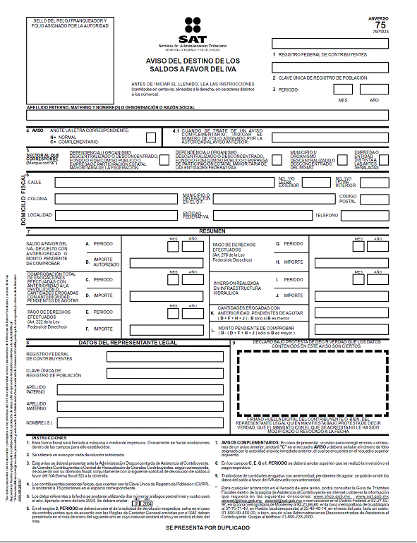 Formato de registro ante la secretaria de hacienda y credito publico