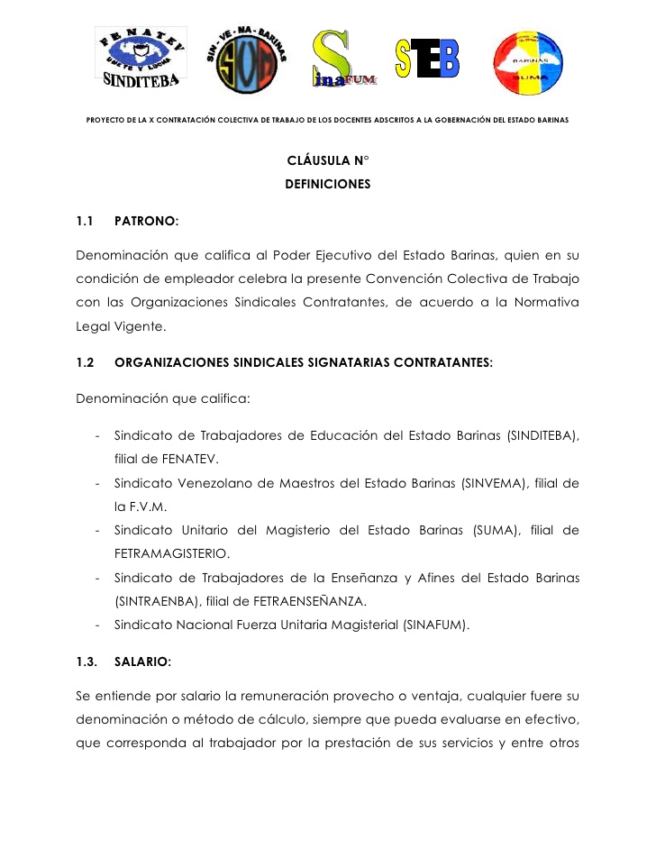 Ejemplos de contrato colectivo