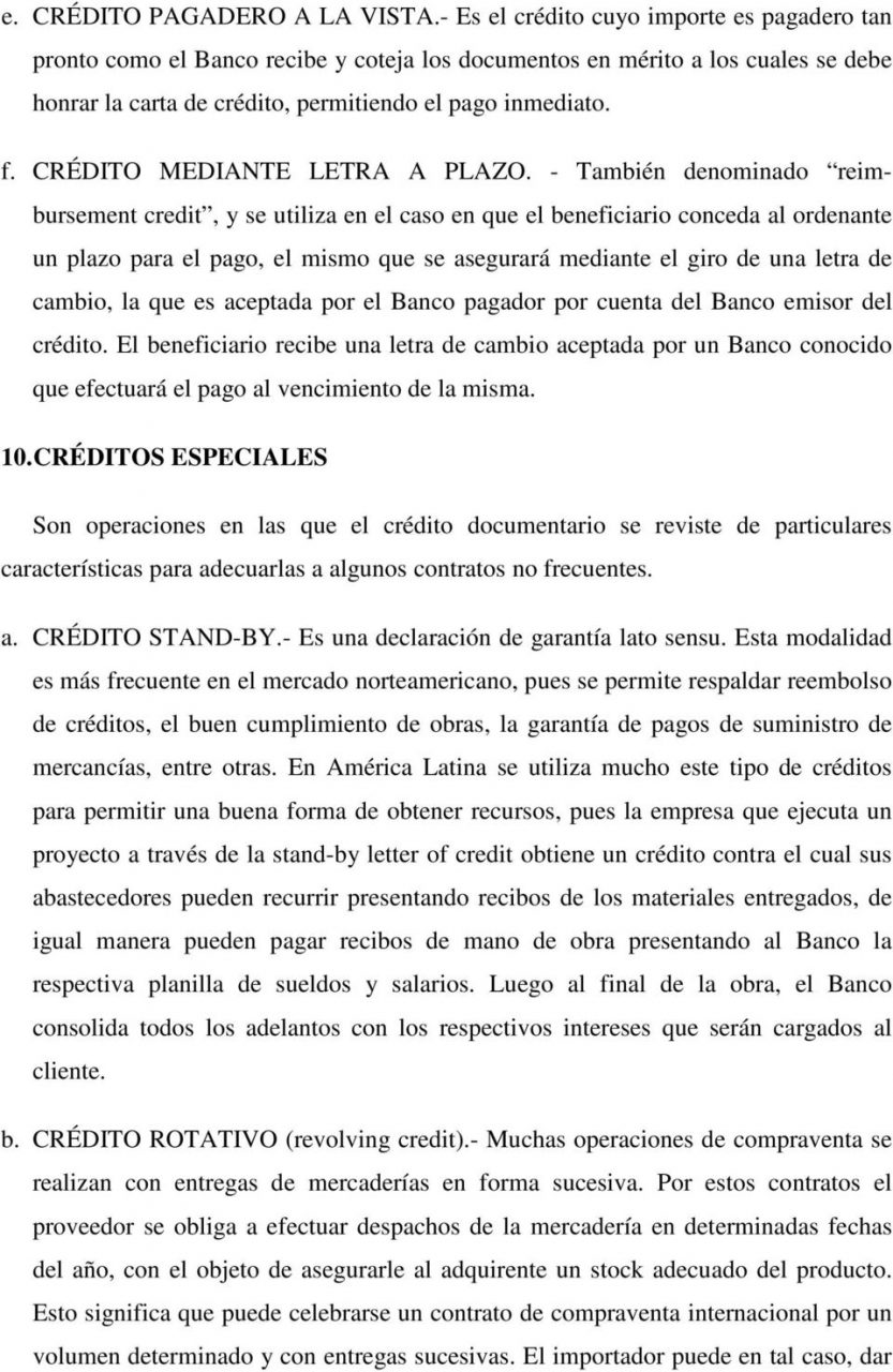 Contrato de carta de credito