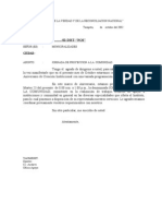 Oficio para solicitar apoyo a transito