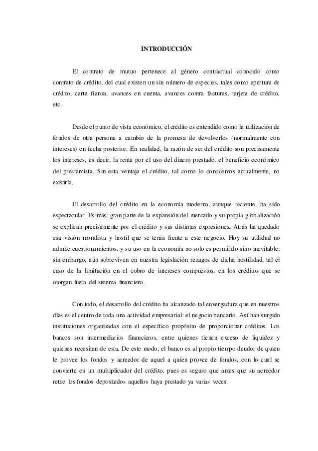 Contrato de mutuo ejemplo
