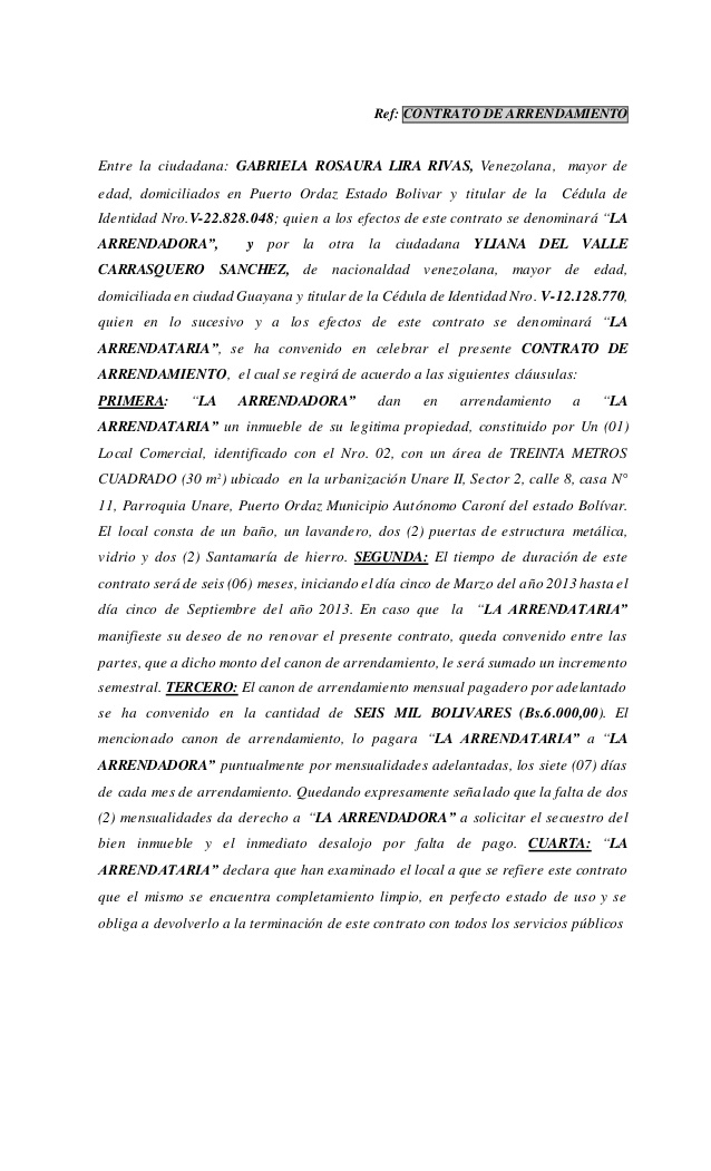 Como hacer un contrato de arrendamiento sencillo