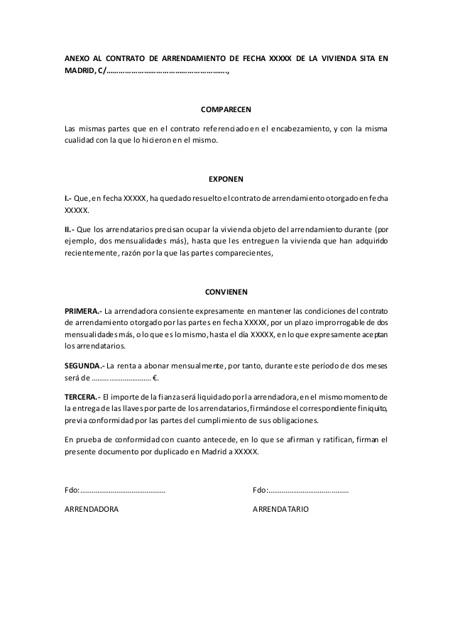 Contrato de arrendamiento ejemplo word