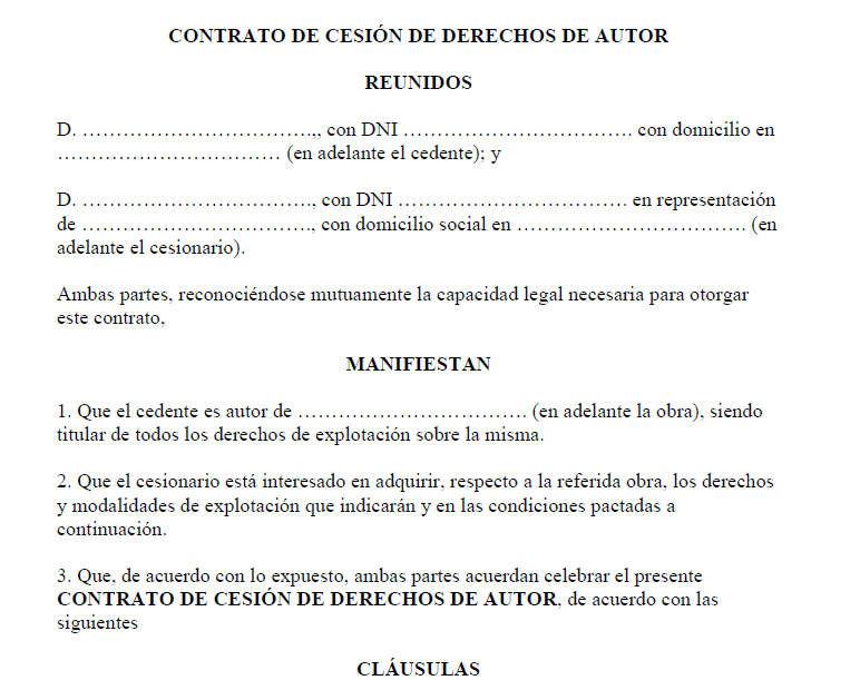 Contrato de cesión de derechos de propiedad