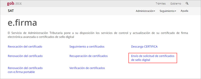 Renovar sello digital sat