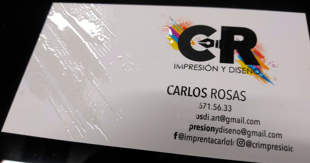 Tarjetas barniz a registro