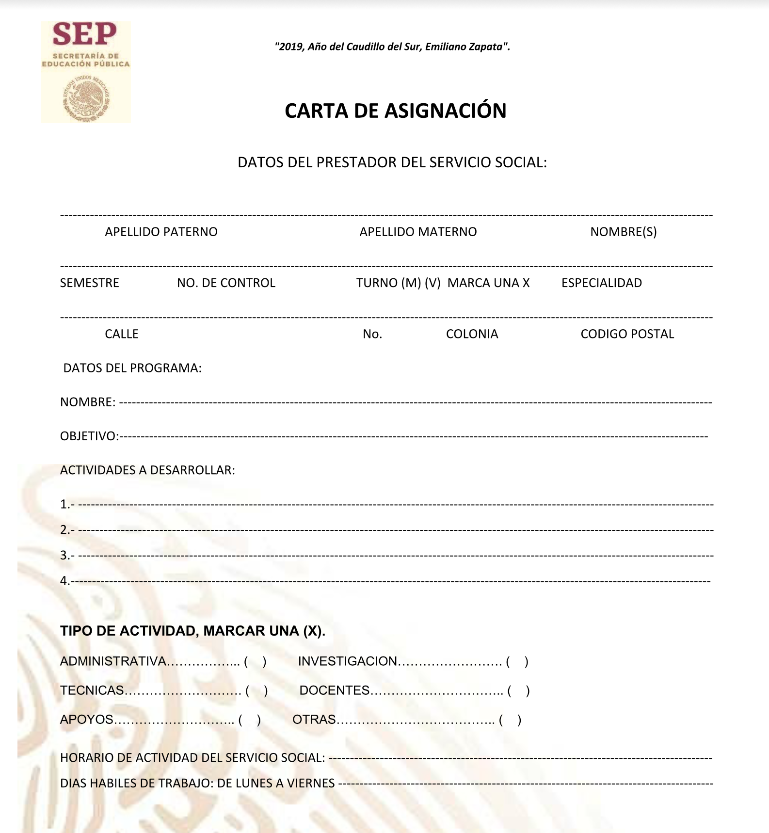 Solicitud de servicio social cbtis