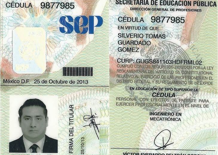 Hoja de ayuda para tramite de cedula profesional