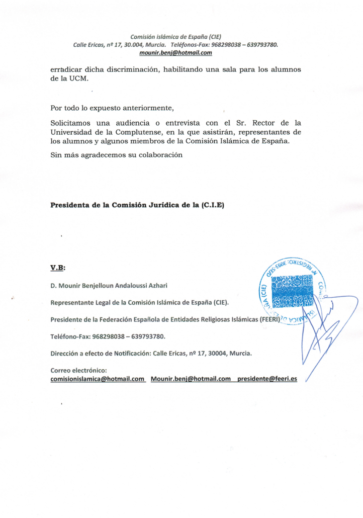 Escrito para solicitar audiencia