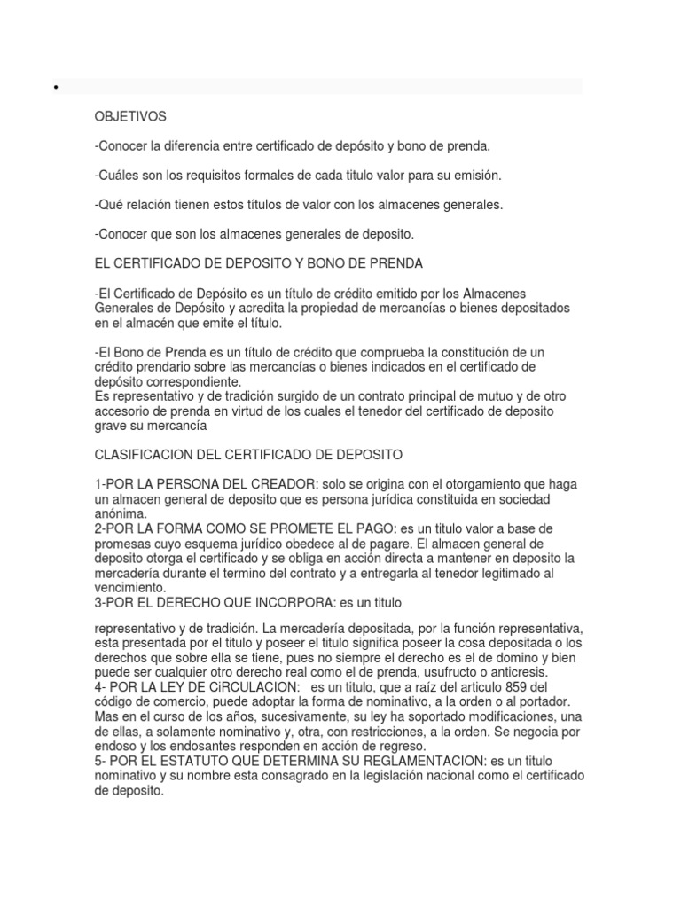 Certificado de prenda