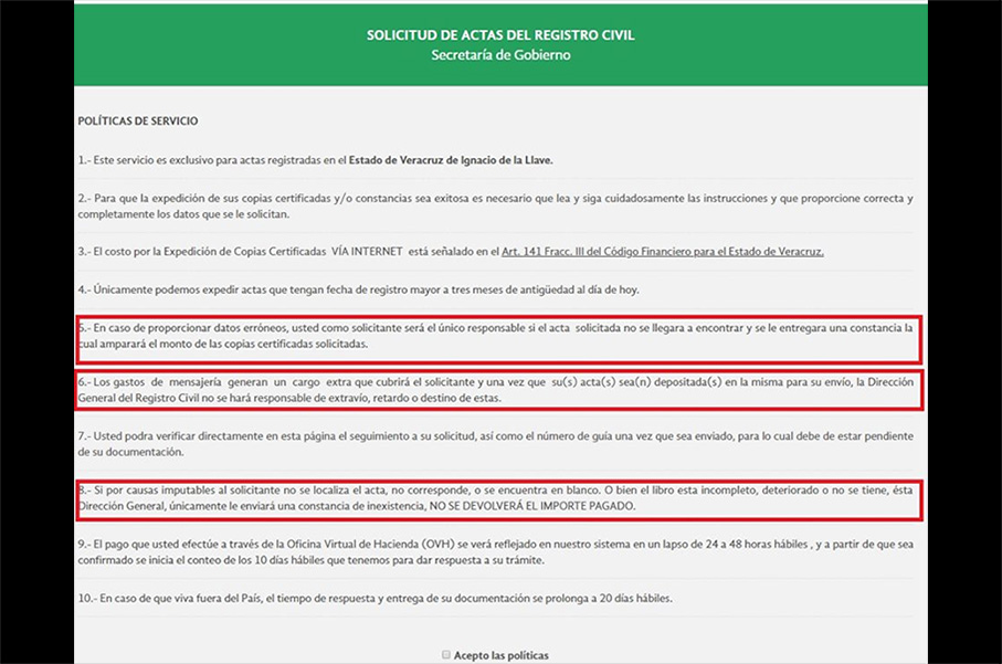 Solicitar actas de nacimiento de otro estado
