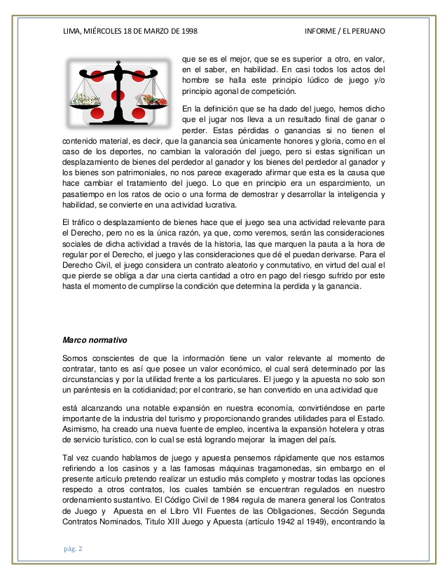 Contrato de juego y apuesta