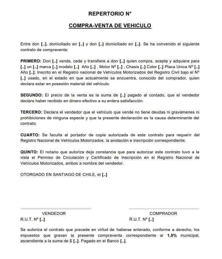 Contrato de compraventa de autos
