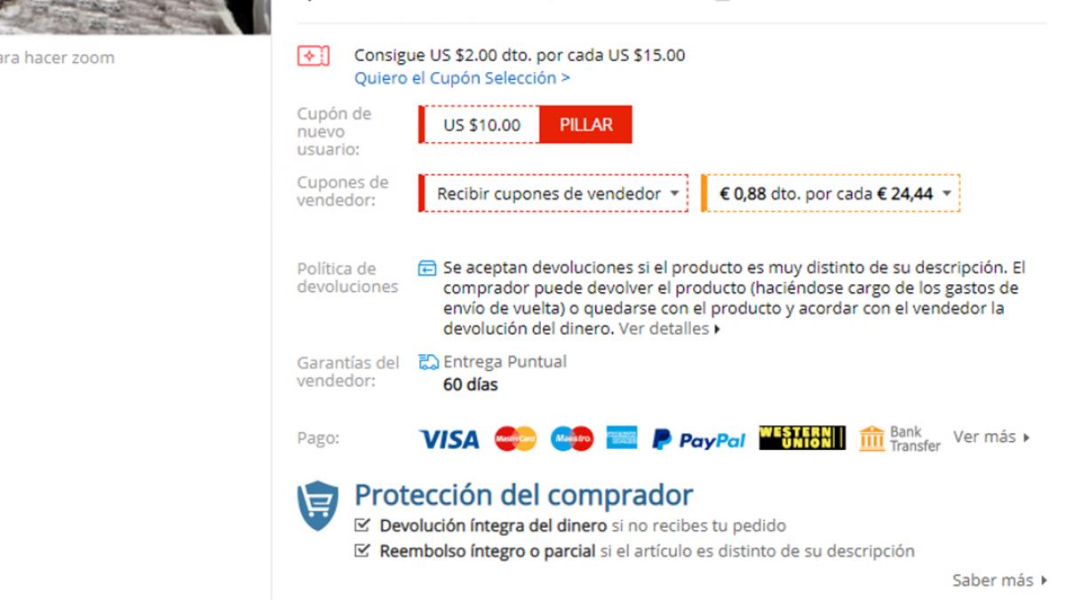 Metodos de pago aliexpress