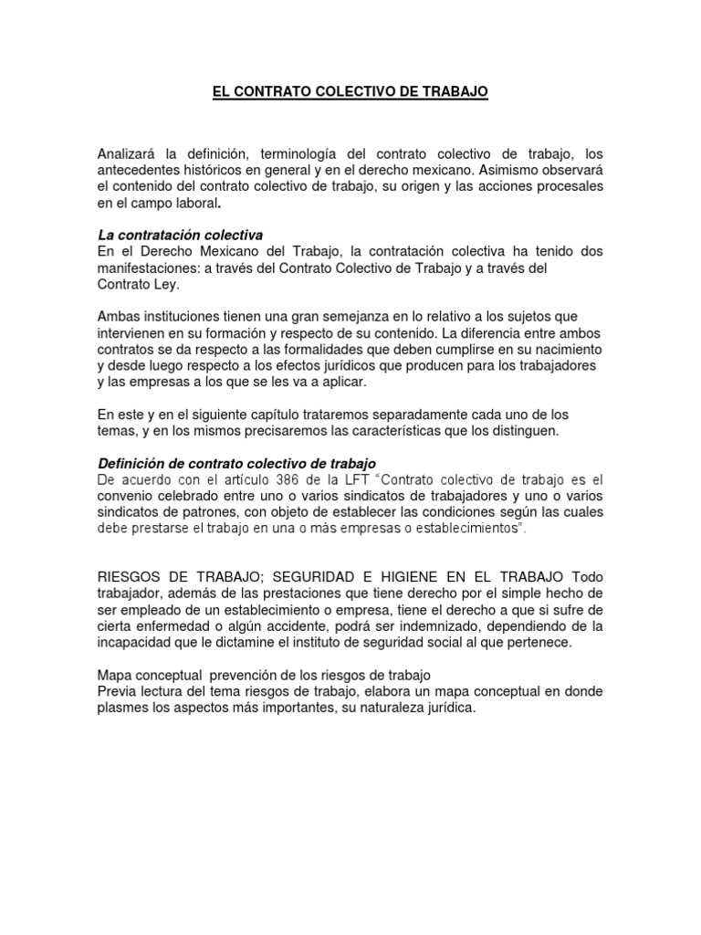 Caracteristicas del contrato ley