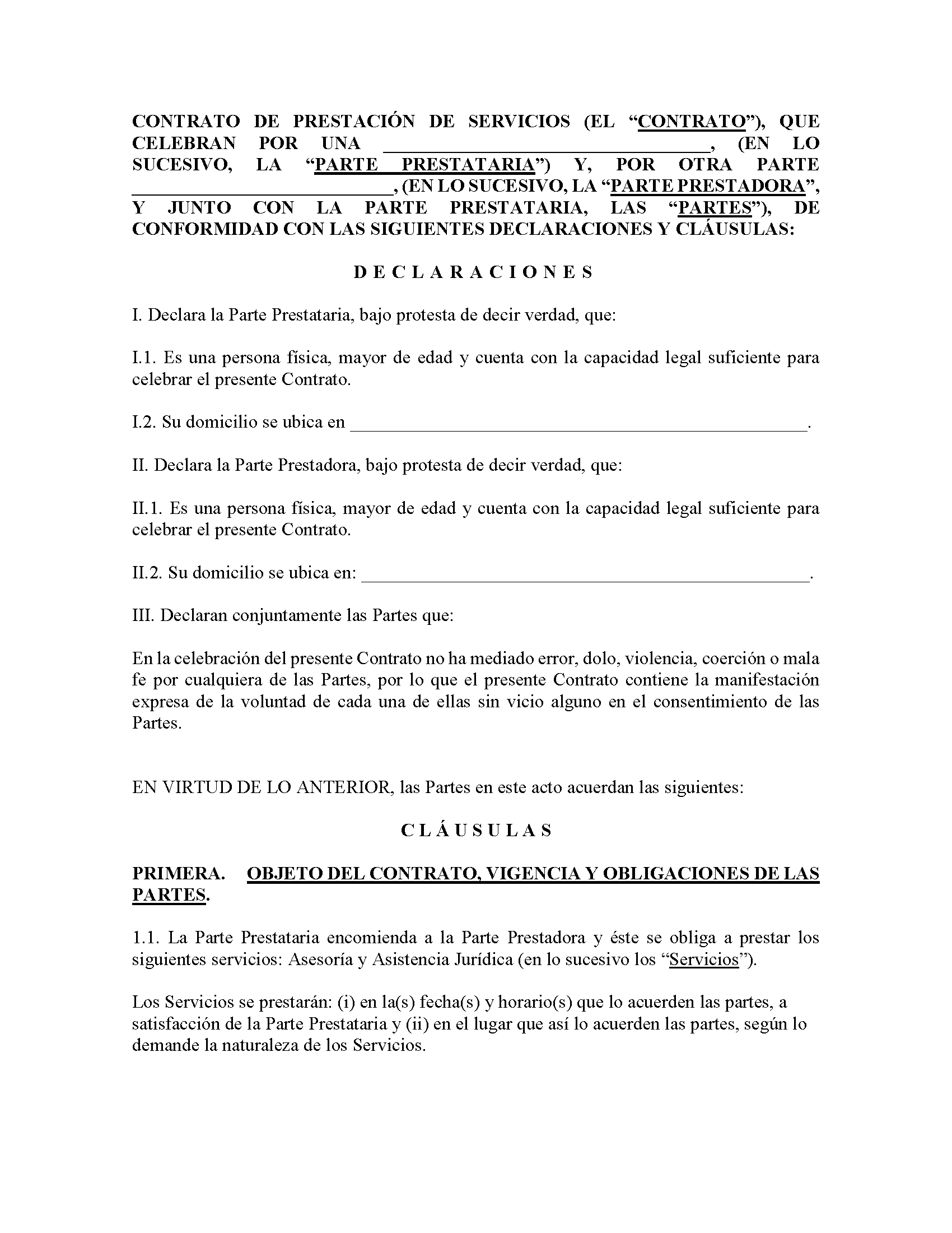 Contrato individual de trabajo ejemplos