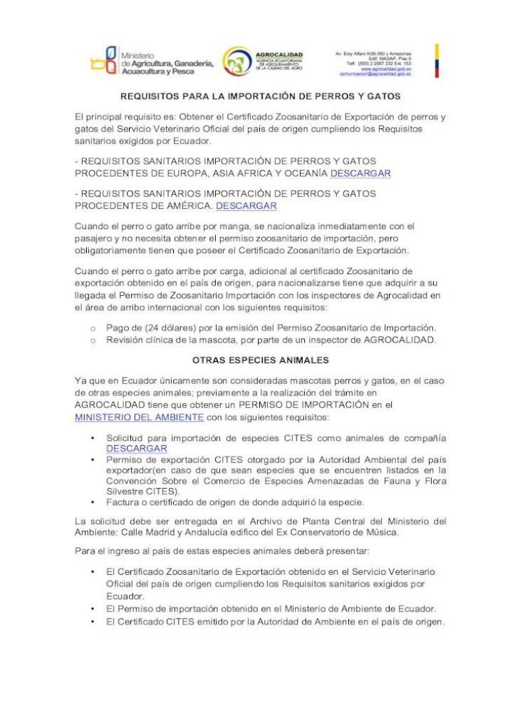 Certificado zoosanitario de exportación