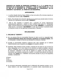 Contrato de cesion de derechos de un terreno ejidal