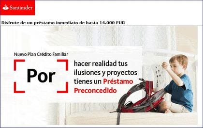 Prestamo preconcedido santander