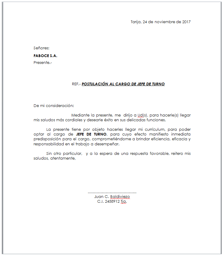 Carta para solicitar un permiso