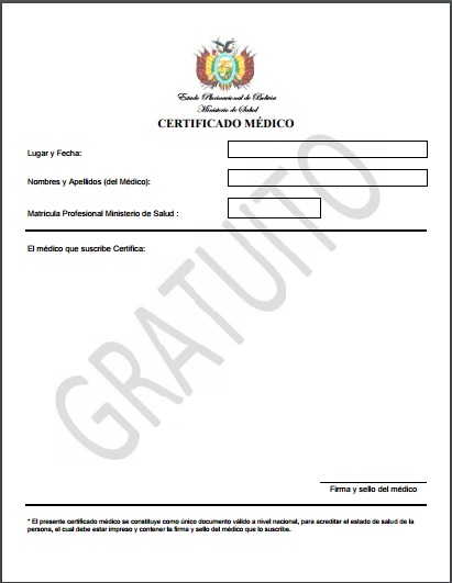 Costo de certificado medico