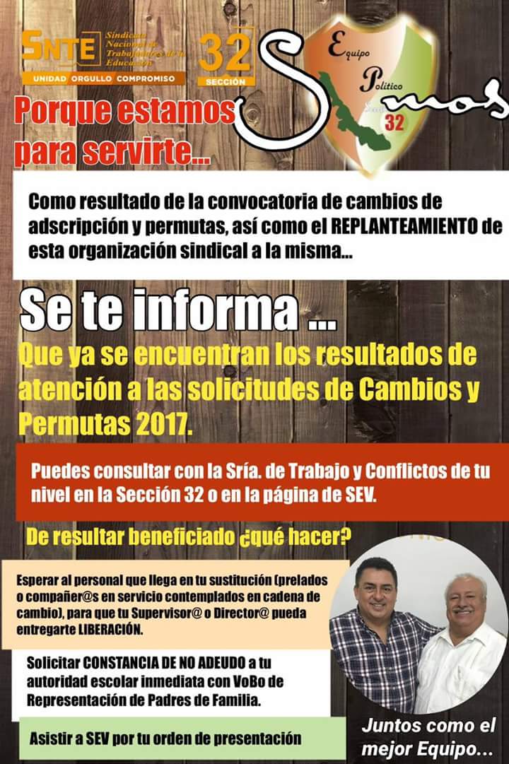 Solicitud de cambios y permutas 2017
