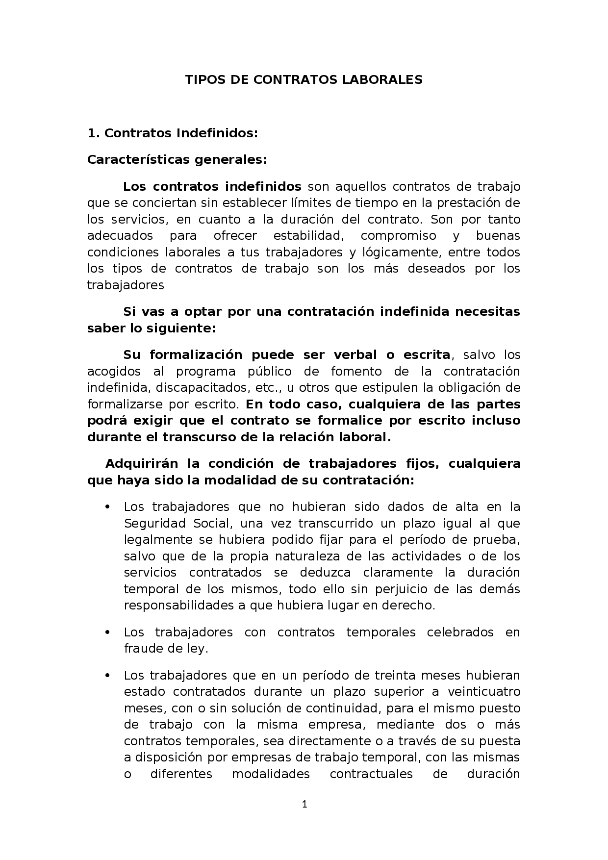 Tipo de contrato de trabajo