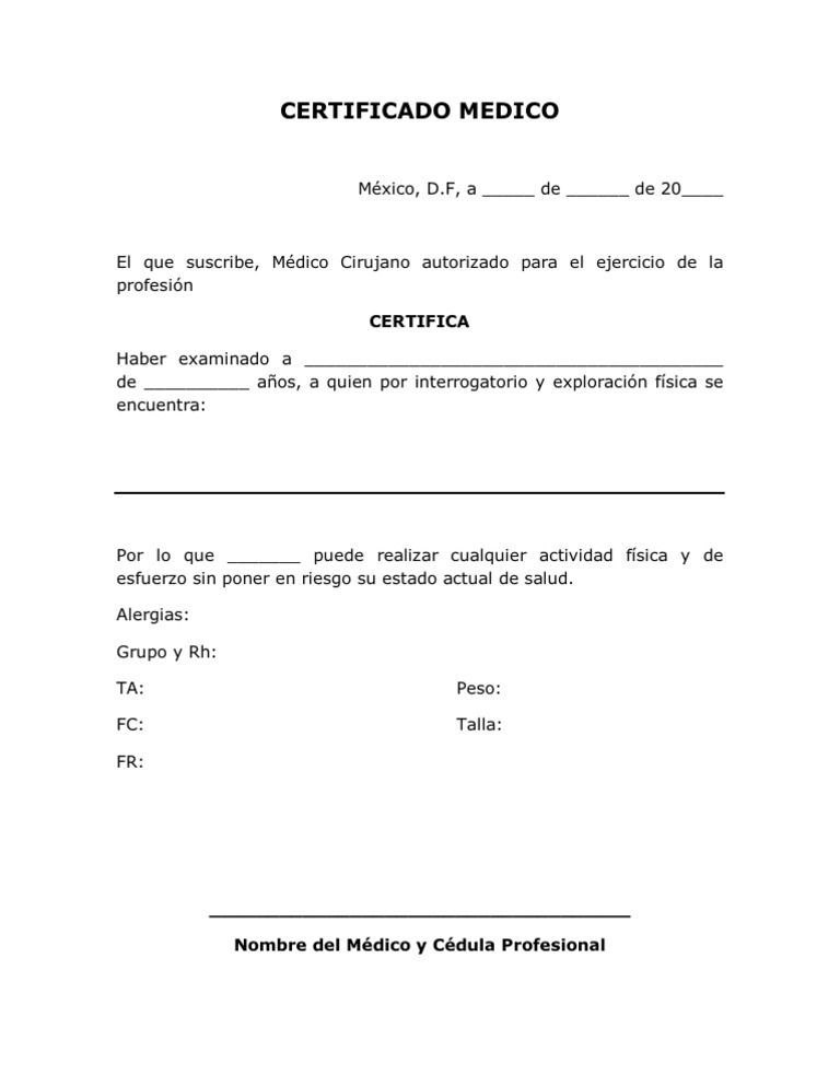 Como hacer un certificado medico de salud
