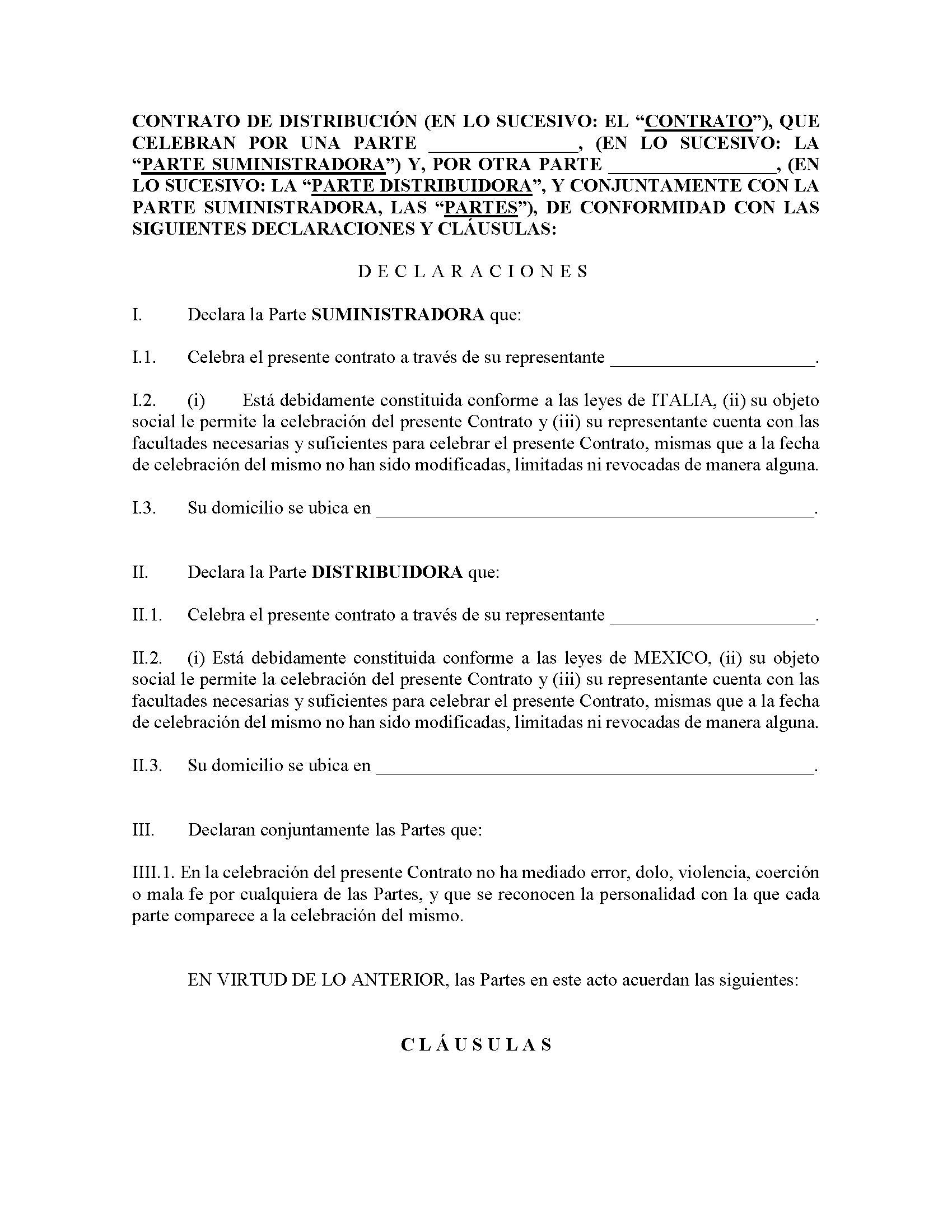 Ejemplo de contrato de franquicia en mexico