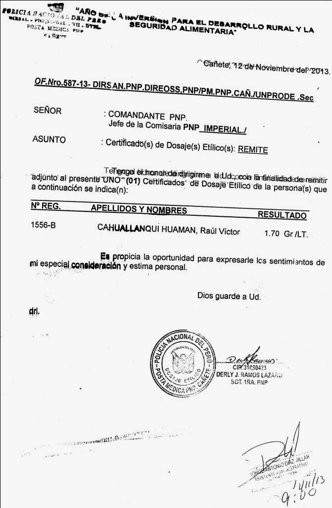Certificado de ebriedad