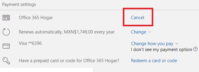 Renovar office 365