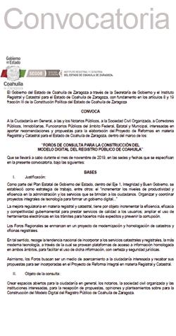 Registro publico dela propiedad de coahuila