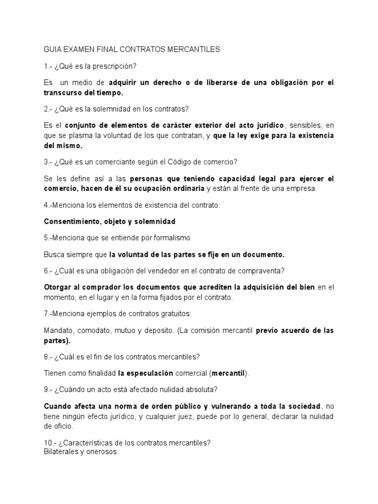 Elementos de existencia del contrato mercantil
