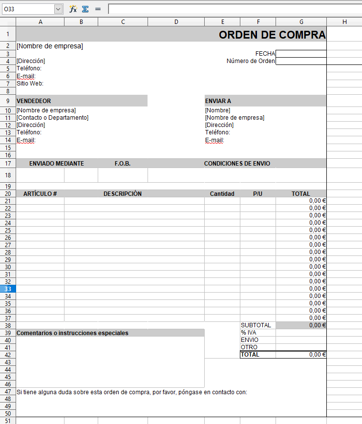 Formato solicitud de compra