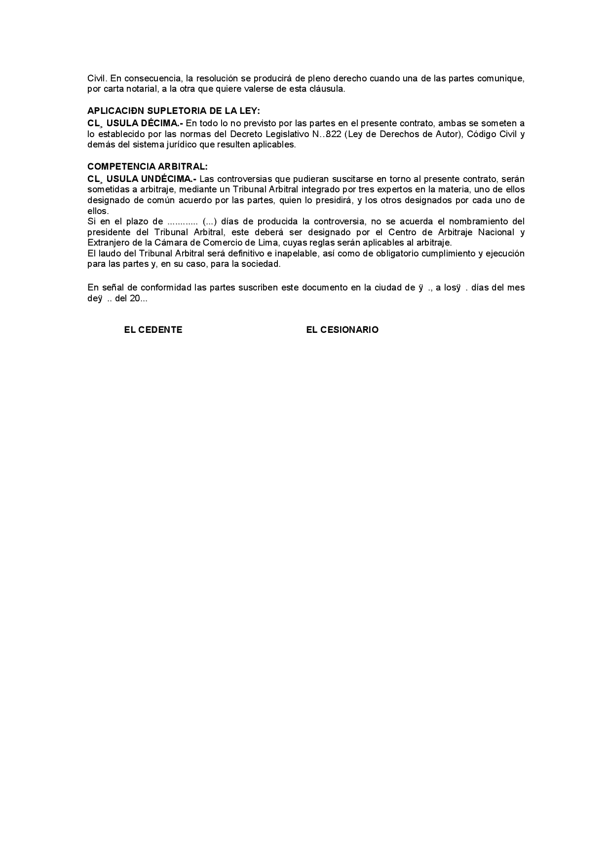 Contrato de cesión de derechos patrimoniales