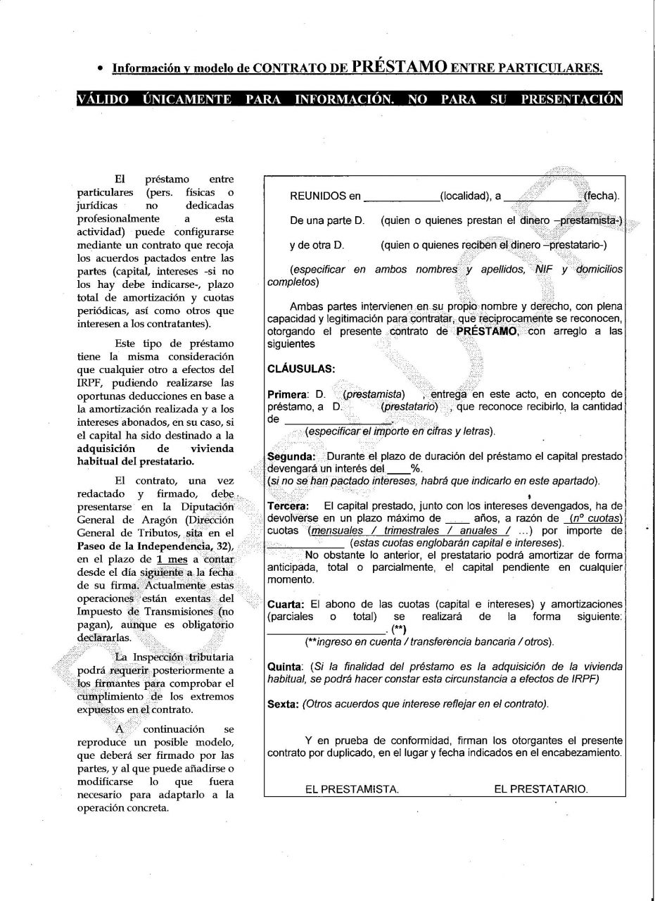 Contrato de prestamo bancario