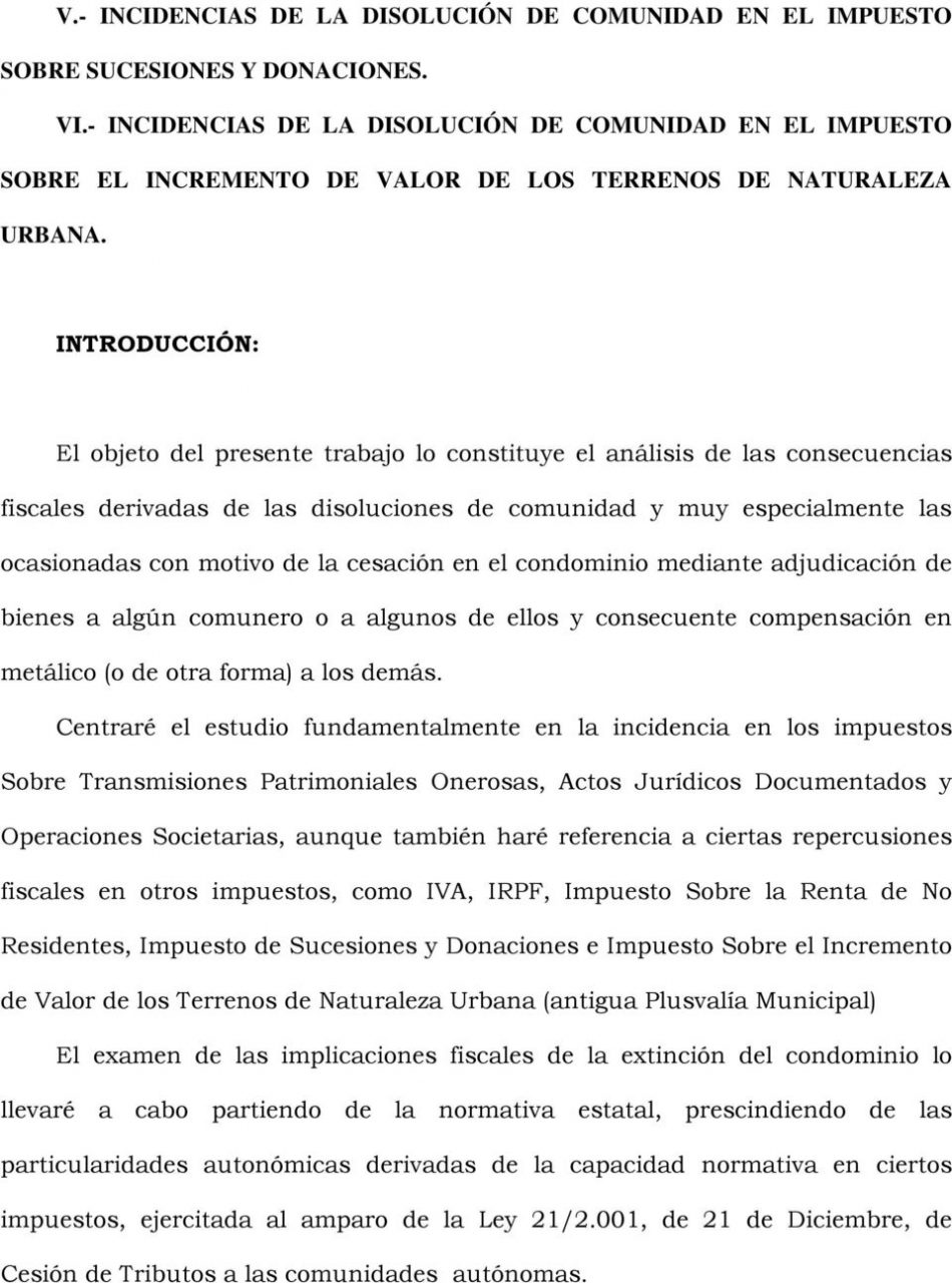 Extinción de condominio tributación irpf