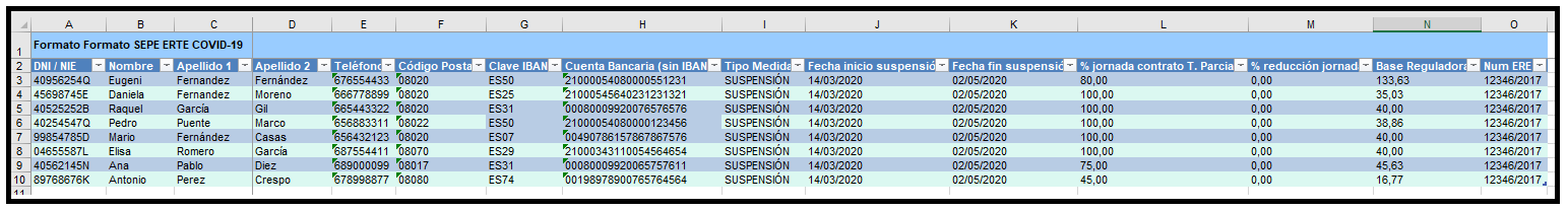 Excel formato de solicitud de empleo