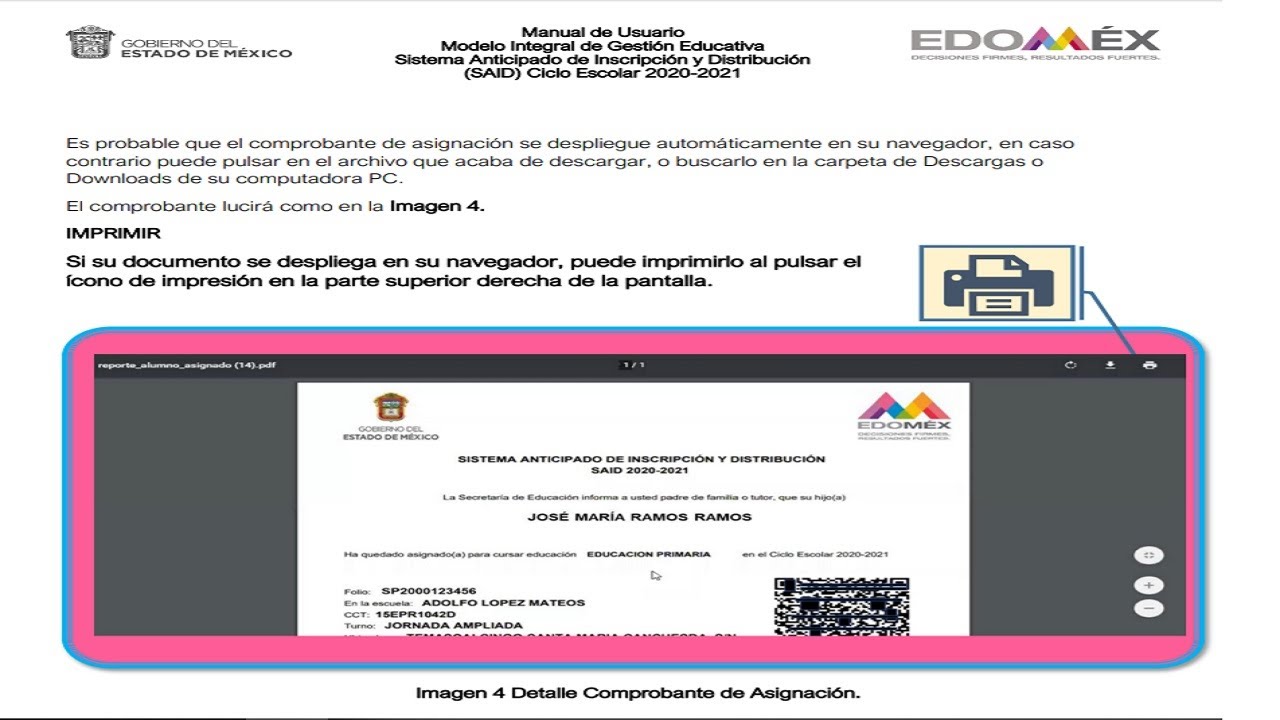 Formato de inscripcion a secundaria sep