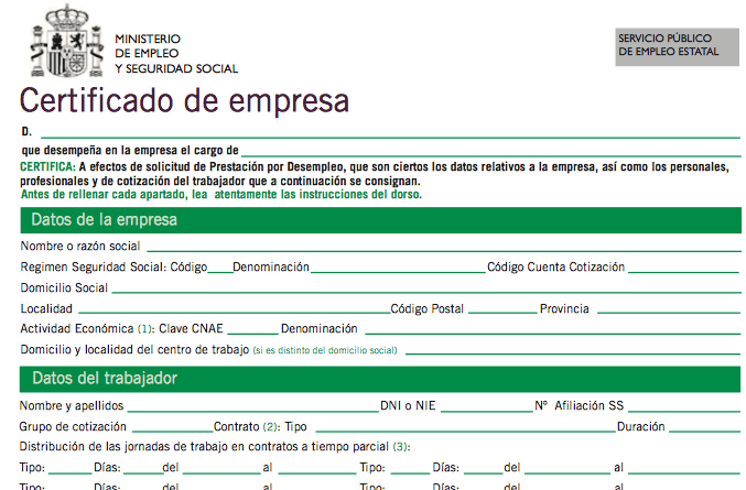 Certificado de empresa