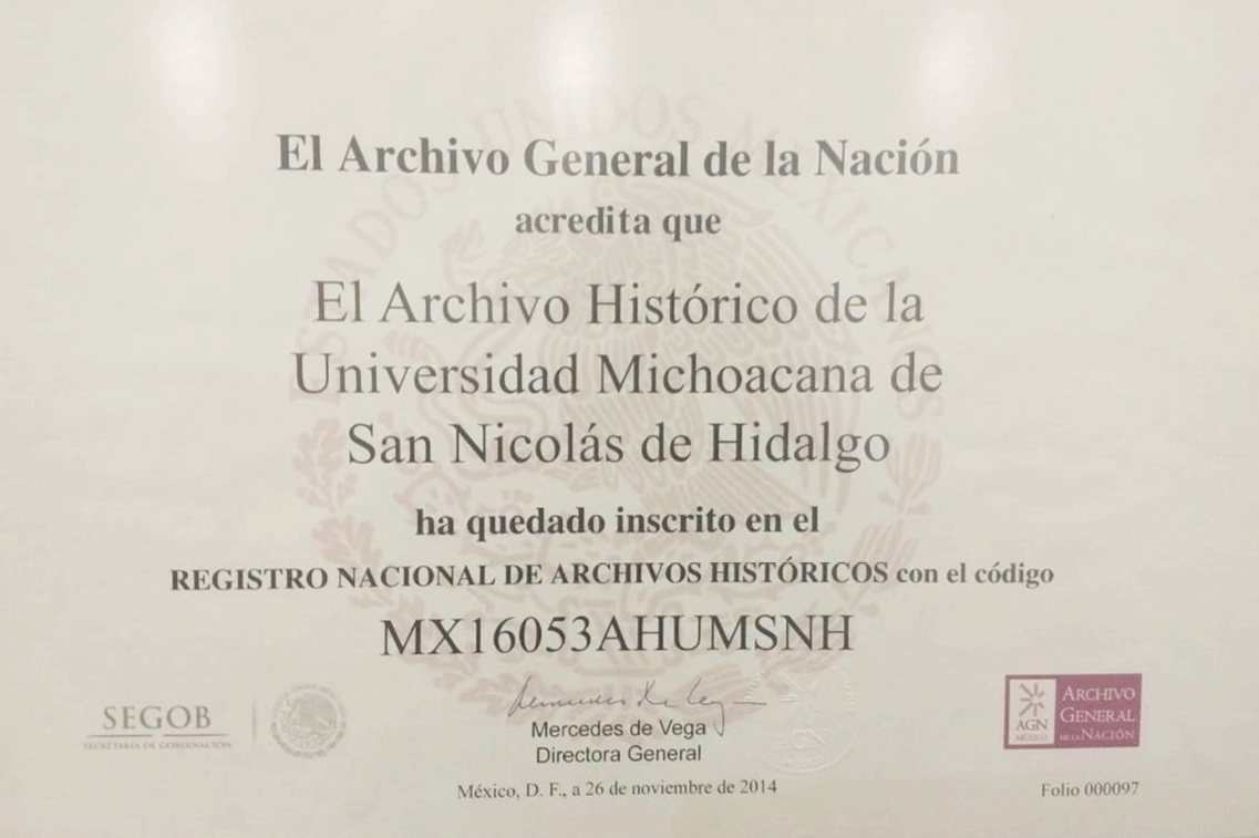 Registro nacional de archivos