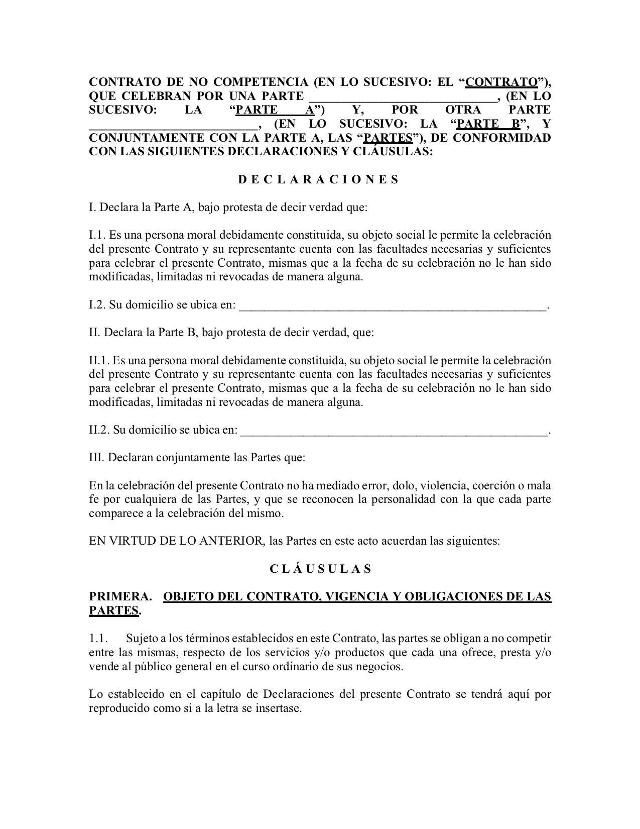 Contrato de proveedores mexico