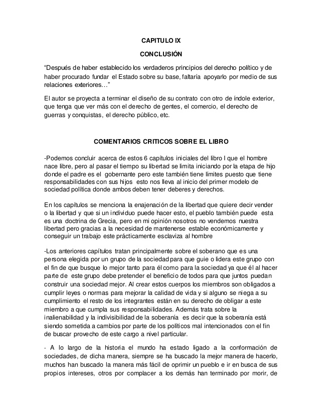 Ensayo del libro contrato social