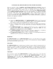 Contrato de arrendamiento de vehiculo