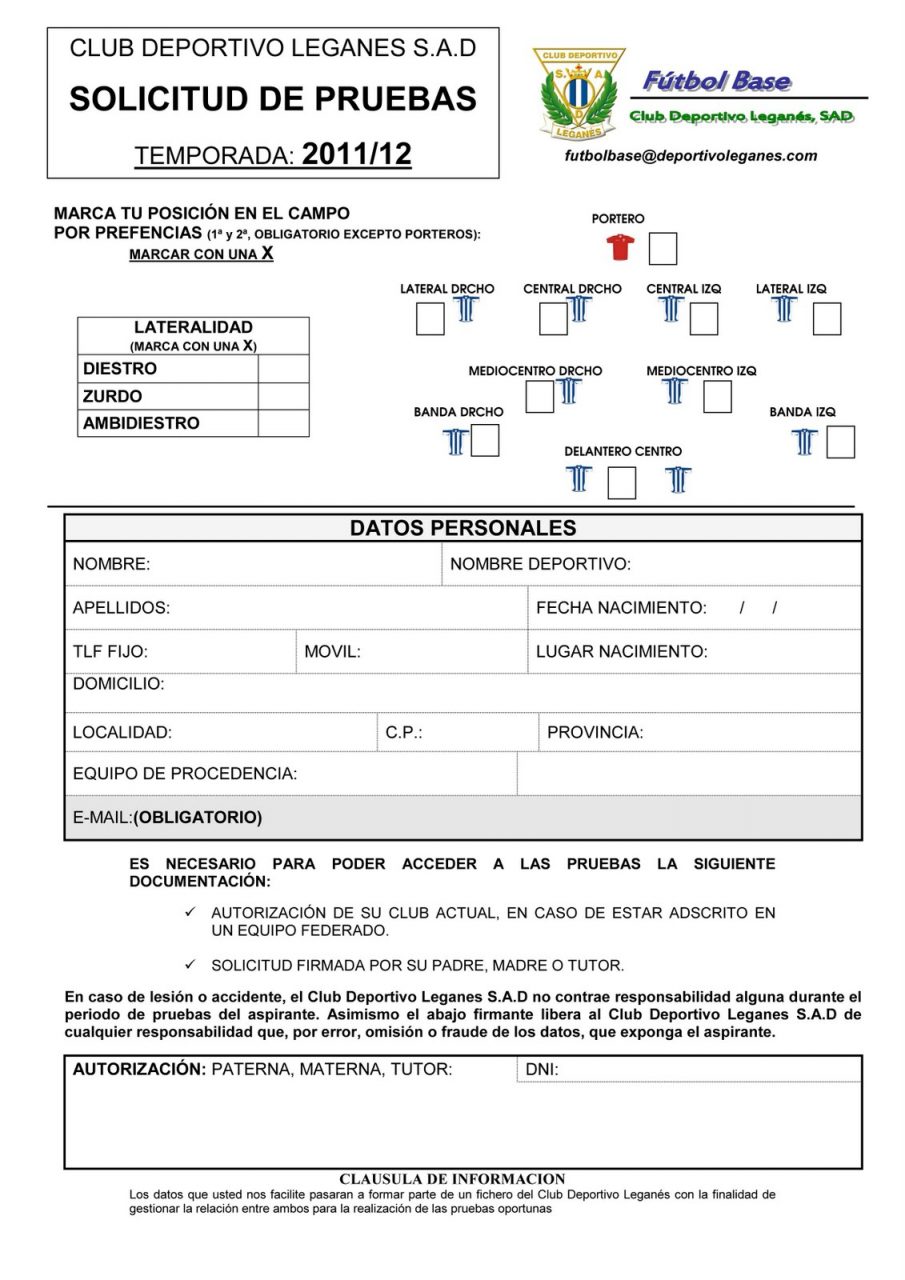 Solicitud de material deportivo